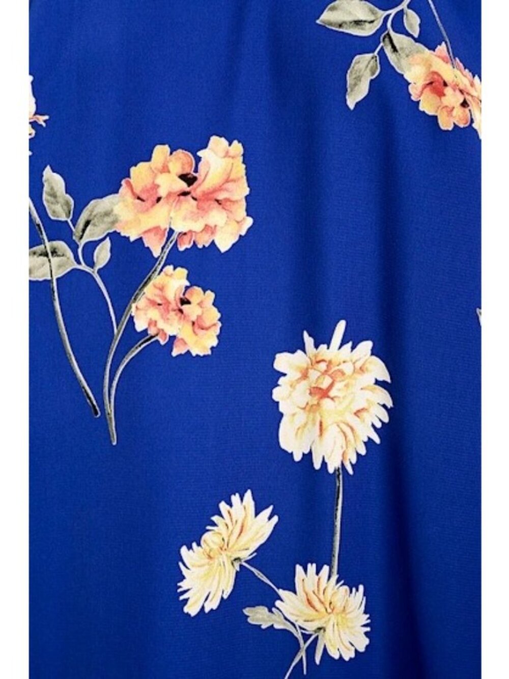 Lulus Swing Dress Size Medium Royal Blue Floral Print Sleeveless V-Neck Keyhole - Picture 6 of 14